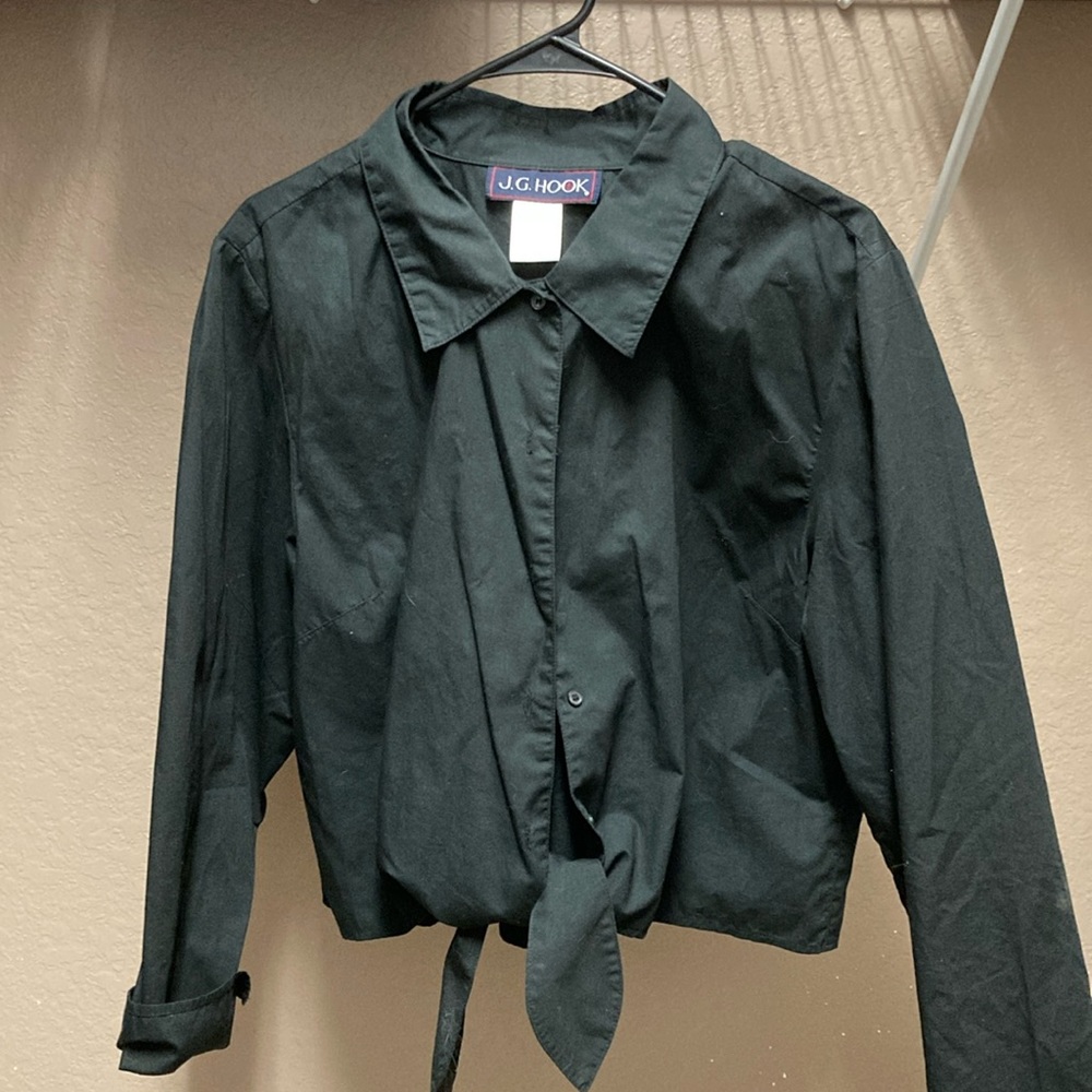 J. G. Hook Black Button Down Shirt With Ties
